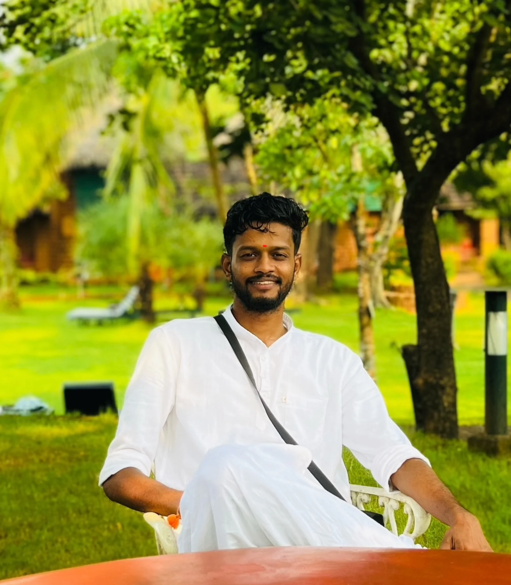 Midhun Krishna practicing yoga